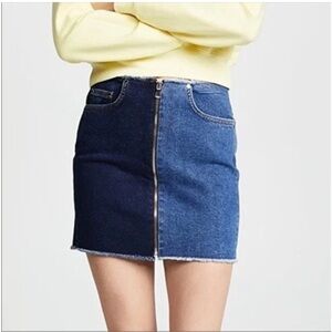 Cotton Citizen Blue Casual Pencil Mini Skirt